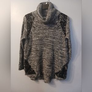 Final $5 DB Turtle Neck Sweater With Crochet At Armpits & Hemline"Sz. 1X Black …